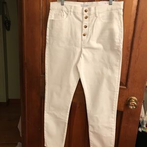 LOFT high-waist white stretch denim-size 12 NWT
